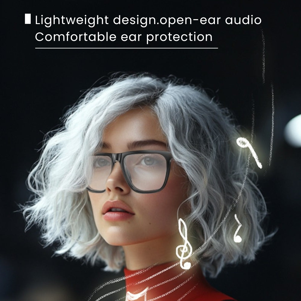 Coxsmart CS300 Smart Glasses: Stylish UV-Adaptive Lens, Bluetooth Music & Voice Control, Anti-Blue Light, Fitness Tracker with App Sync