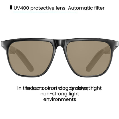 Coxsmart CS300 Smart Glasses: Stylish UV-Adaptive Lens, Bluetooth Music &amp; Voice Control, Anti-Blue Light, Fitness Tracker with App Sync 