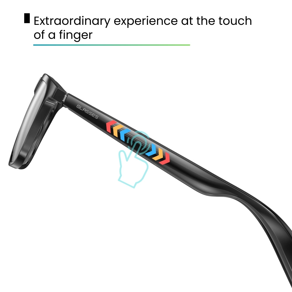 Coxsmart CS300 Smart Glasses: Stylish UV-Adaptive Lens, Bluetooth Music &amp; Voice Control, Anti-Blue Light, Fitness Tracker with App Sync 