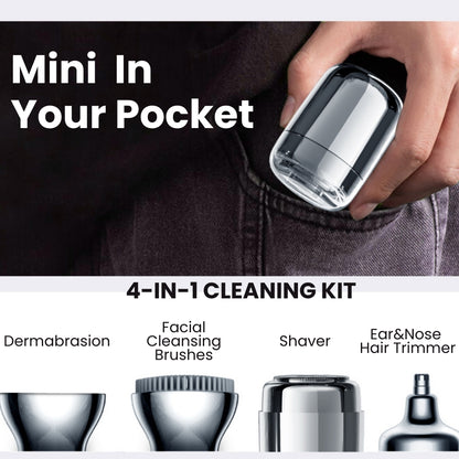 All-in-one style mini kit CXD90, shaver, Ear &amp; Nose hair trimmer, Nail exfoliation,Microdermabrasion Facial cleansing 4-in-1 kit